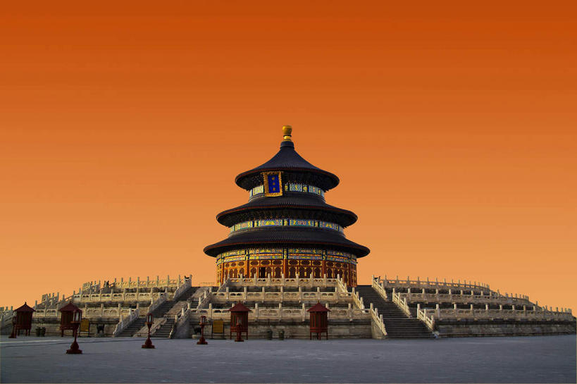 无人,天坛,宫殿,栏杆,横图,室外,白天,仰视,旅游,度假,名胜古迹,日落