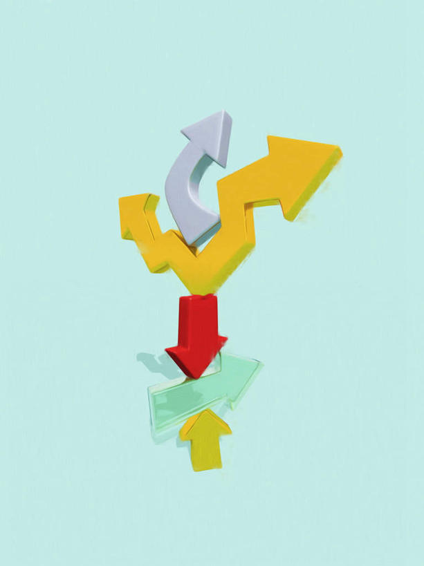 无人,竖图,插画,室内,白天,正面,数码,科技,桌面,五个,一堆,许多,绿色背景,阴影,堆叠,堆积,反射,网络,影子,高光,几何,计算机图形,合成,图画,方向,箭头,画,堆,电脑合成图,数码合成图,指向,漫画,写实,具体,具象,簇,彩图