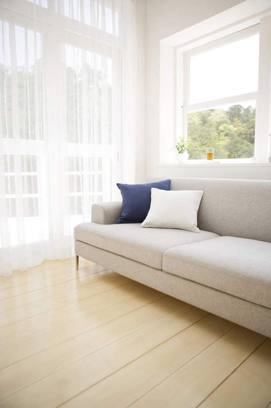 无人,客厅,竖图,室内,白天,正面,植物,窗户,靠垫,落地窗,沙发,一排,许多,阴影,整齐,光线,瓷砖,地砖,方格,影子,墙,靠枕,地面,玻璃窗,墙壁,墙面,树,树木,排列,蓝色,绿色,白色,蓝天,天空,阳光,自然,垫子,枕头,天,生长,成长,起居室,队列,布艺沙发,彩图