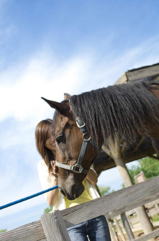 东方人,脸,头,脸颊,一个人,农场,栏杆,站,笑,摸,微笑,露齿笑,竖图,室外,特写,白天,正面,牧场,马,亚洲,仅一个年轻女性,仅一个女性,仅一个人,抚摸,云,云朵,围栏,云彩,黄种人,护栏,蓝色,白云,蓝天,天空,天,站着,休闲,晴朗,年轻女性,女人,女性,亚洲人,头部,脸部,脸蛋,面部,晴空,触摸,接触,站立,半身,彩图