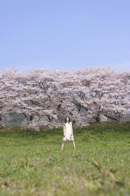 东方人,一个人,站,笑,微笑,露齿笑,竖图,室外,白天,正面,裙子,旅游,度假,草地,草坪,美景,树林,植物,道路,路,樱花,叶子,亚洲,仅一个年轻女性,仅一个女性,仅一个人,许多,阴影,连衣裙,光线,影子,景观,小路,交通,注视,黄种人,娱乐,草,树,树木,蓝色,绿色,白色,蓝天,天空,阳光,自然,天,观察,看,站着,享受,休闲,景色,放松,乡间小路,生长,晴朗,成长,观看,察看,关注,自然风光,万里无云,仙樱花,福岛樱,青肤樱,年轻女性,女人,女性,亚洲人,叶,晴空,晴空万里,荆桃,站立,彩图,全身