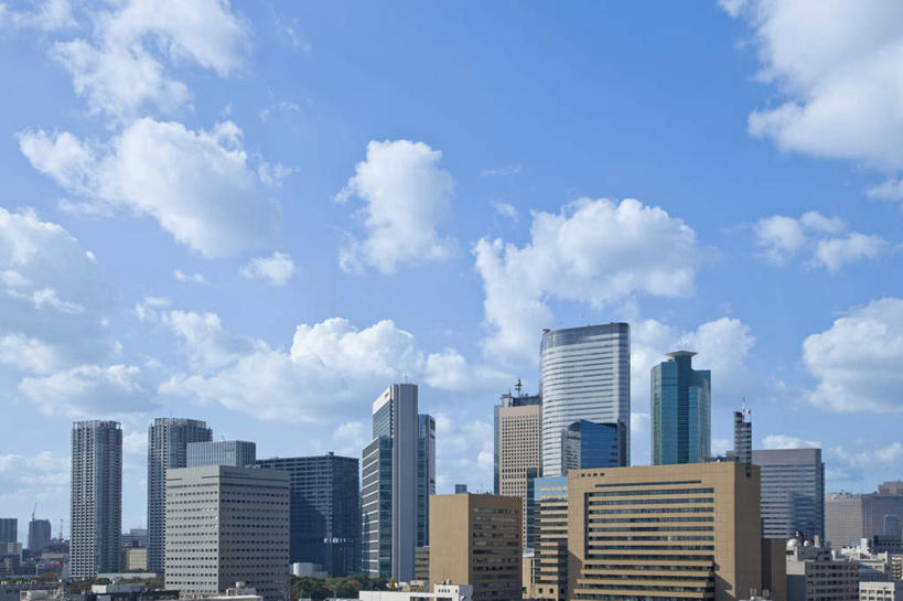 无人,高楼大厦,横图,室外,白天,仰视,度假,美景,城市风光,城市,大厦,建筑,摩天大楼,东京,日本,亚洲,阴影,光线,影子,景观,云,云朵,建筑群,云彩,娱乐,建设,蓝色,白云,蓝天,天空,阳光,天,享受,休闲,景色,放松,晴朗,东亚,本州,关东地方,本州岛,日本国,东京都,晴空,彩图,低角度拍摄,大楼,高层建筑,高楼,摩天楼