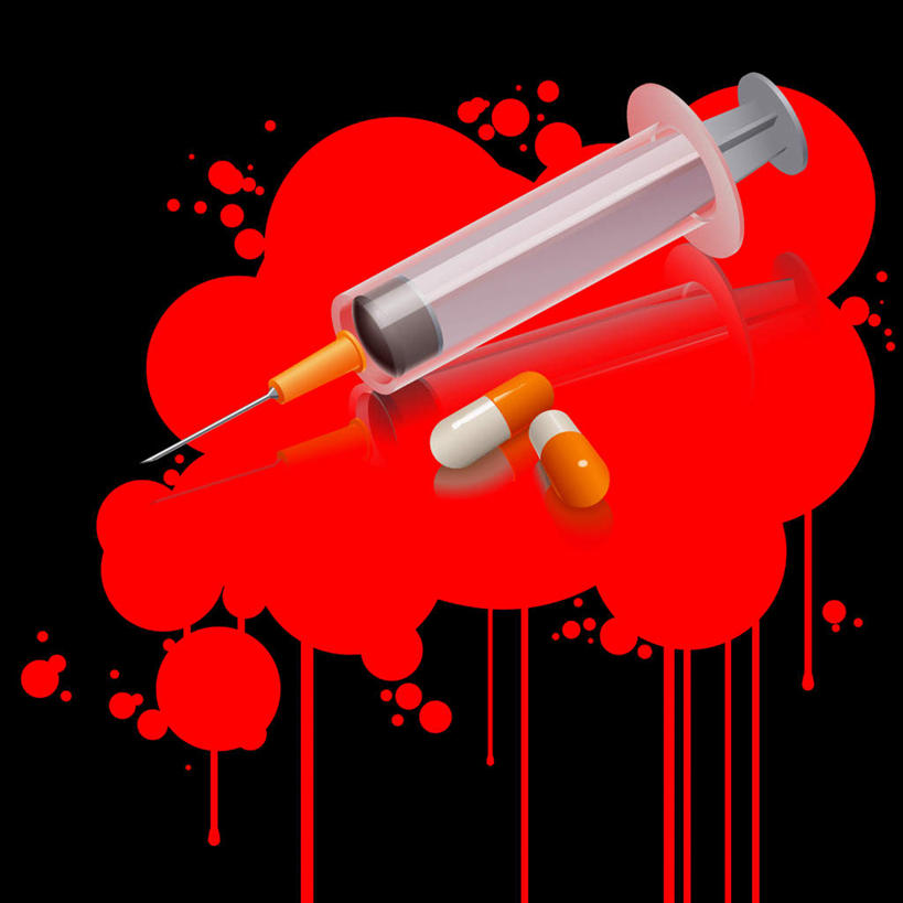 无人,竖图,插画,室内,白天,正面,安全,数码,科技,阴影,黑色背景,网络,药剂,防护,高光,几何,计算机图形,合成,图画,胶囊,画,两个,一个,药品,血液,针管,针筒,治疗,注射,单个,保护,药物,电脑合成图,数码合成图,医疗,医疗设备,注射器,保险,预防,漫画,鲜血,写实,具体,具象,平安,彩图