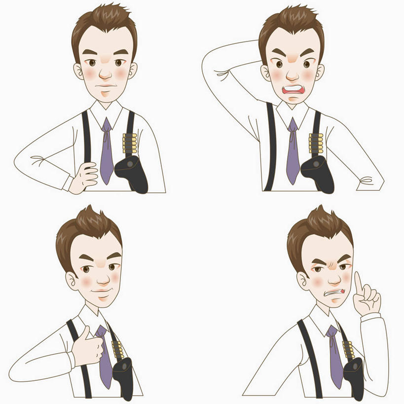 东方人,一个人,无人,警卫,站,笑,微笑,露齿笑,方图,插画,室内,白天
