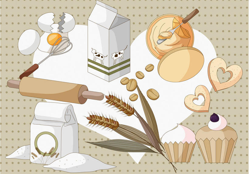 点心,无人,横图,插画,室内,白天,正面,烹饪,下午茶,农作物,小麦,数码,科技,厨具,金属制品,阴影,网络,金属,擀面杖,纸盒,蛋,谷物,鸡蛋,食品,高光,几何,计算机图形,合成,图画,盒子,画,食物,糕点,包装盒,容器,打蛋器,搅拌器,麦子,储藏,纸托,电脑合成图,数码合成图,合成图,储存,漫画,烹饪用具,写实,具体,具象,卵,纸杯蛋糕,纸托蛋糕,蛋糕托,蛋糕托纸,蛋糕纸托,手动打蛋器,烹调用具,烹调,彩图,鸡卵,鸡子,贮存,蛋糕