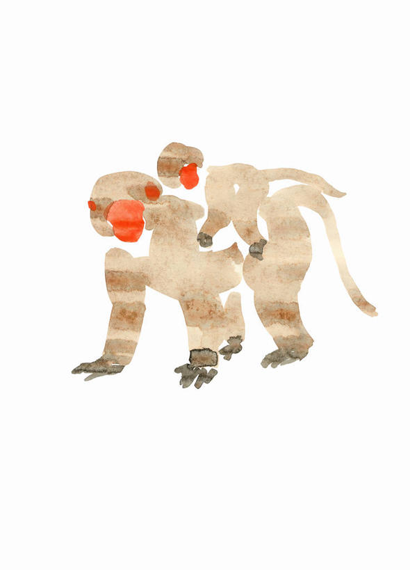 背,无人,站,竖图,插画,室内,白天,白色背景,侧面,数码,科技,哺乳动物,猴,野生动物,猴子,阴影,网络,高光,几何,计算机图形,合成,图画,画,动物,背着,站着,两只,可爱,活泼,电脑合成图,数码合成图,合成图,漫画,写实,具体,具象,背负,站立,彩图,全身