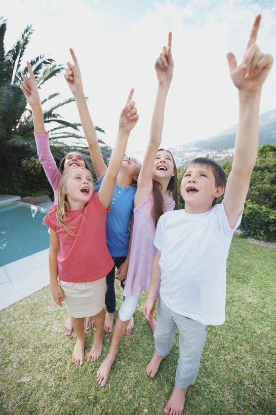 西方人,儿童,伙伴,朋友,游泳池,站,举,竖图,室外,白天,正面,友谊,纯洁,草地,草坪,树林,水,植物,欧洲,非洲,黑人,欧洲人,指,服装,水池,水面,许多人,注视,休闲装,方向,泳池,草,树,树木,小孩,衣服,蓝色,绿色,蓝天,天空,自然,天,观察,看,手势,托,站着,一群人,休闲,休闲服,可爱,童年,童趣,服饰,生长,晴朗,成长,观看,察看,指向,食指,关注,童真,烂漫,无邪,万里无云,天真,友情,男孩,男人,男性,白种人,非洲人,晴空,晴空万里,举起,举手,举着,抬头,向上举,向上伸,向上托,仰头,站立,彩图,全身,男生