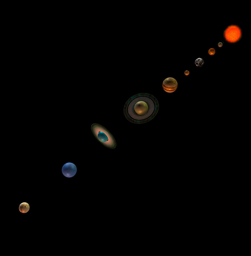 许多,整齐,科学,太空,星球,地球,星云,排列,自然,探索,金星,太阳系