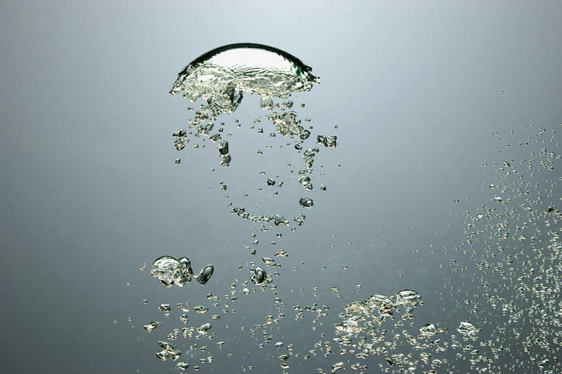 无人,横图,室内,特写,白天,正面,水,飞溅,溅,透明,液体,水滴,水珠,一个,泡泡,单个,喷洒,纯真,纯净,纯粹,彩图