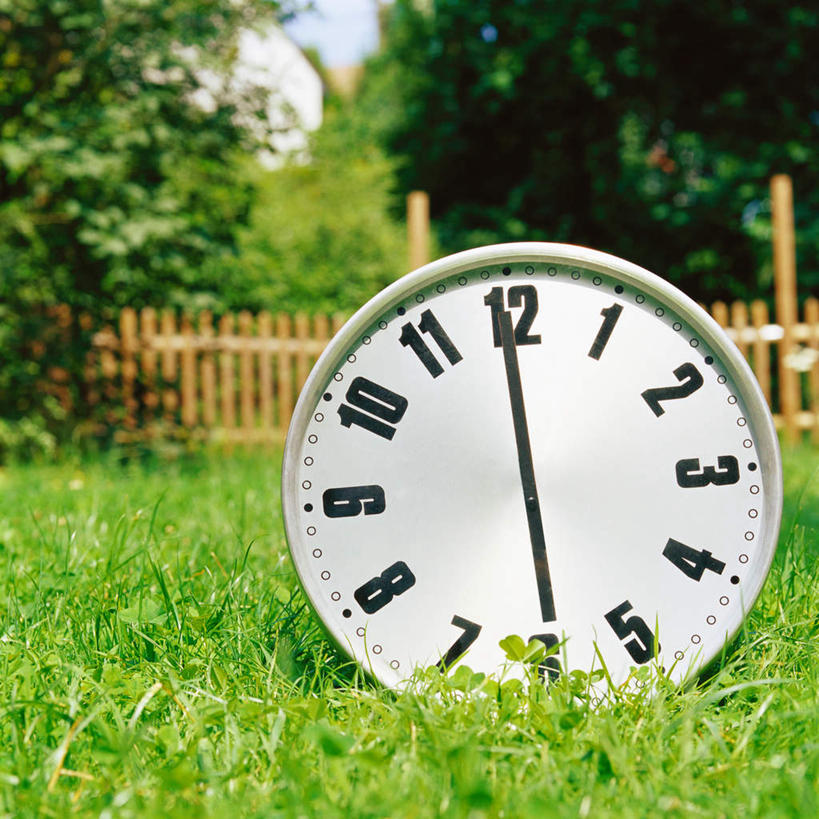 无人,栏杆,方图,室外,特写,白天,正面,草地,草坪,植物,静物,时间,时钟,栅栏,篱笆,围栏,计时,护栏,草,树,树木,一个,蓝色,绿色,白色,蓝天,天空,自然,钟表,天,表,生长,晴朗,单个,成长,万里无云,钟,晴空,晴空万里,彩图