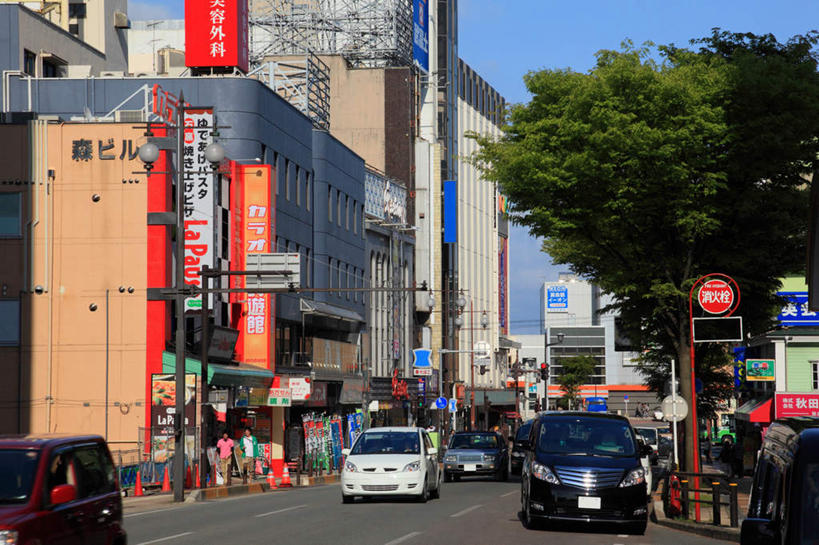 无人,高楼大厦,横图,室外,白天,正面,旅游,度假,植物,大厦,道路,建筑,路,摩天大楼,公路,汽车,秋田县,日本,亚洲,许多,阴影,光线,影子,交通,娱乐,车,树,树木,蓝色,绿色,蓝天,天空,阳光,自然,交通工具,轿车,天,行驶,享受,休闲,放松,生长,成长,东亚,本州,本州岛,日本国,秋田,马路,彩图,大楼,高层建筑,高楼,摩天楼