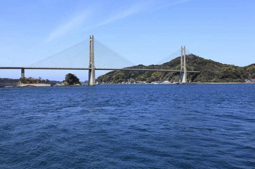 无人,横图,室外,白天,仰视,旅游,度假,海浪,海洋,山,大桥,立交桥,桥梁,日本,亚洲,浪花,山峰,云,云朵,高架,斜拉桥,桥,山峦,云彩,娱乐,蓝色,白云,蓝天,天空,海水,天,享受,休闲,放松,海景,东亚,日本国,九州本岛,九州,九州岛,九州地方,呼子大桥,大海,风浪,海,海水的波动,近岸浪,涌浪,彩图,低角度拍摄