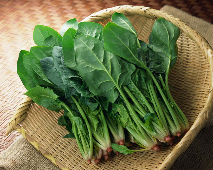 无人,交叉,横图,俯视,室内,特写,白天,竹子,菠菜,蔬菜,一堆,许多,堆叠,堆积,竹制,新鲜,编织,篮子,食品,食物,一个,绿色,竹篮,有机食品,绿色食品,单个,竹条,堆,交织,垫布,竹制品,穿插,鹦鹉菜,鼠根菜,角菜,红嘴绿鹦哥,赤根菜,菠薐菜,波斯草,彩图,高角度拍摄