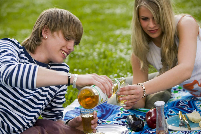 果汁,西方人,两个人,夫妻,笑,微笑,露齿笑,横图,室外,白天,正面,爱情,草地,草坪,植物,餐具,欧洲,欧洲人,服装,叉子,刀叉,刀子,野餐,饮品,浪漫,注视,装饰品,草,饮料,衣服,绿色,饰品,手链,首饰,观察,看,恩爱,恋人,服饰,手镯,观看,察看,衣着,穿着,关注,可口,餐刀,镯子,餐叉,衣饰,适口,男人,男性,年轻男性,年轻女性,女人,女性,白种人,情侣,进餐用具,半身,彩图,伴侣