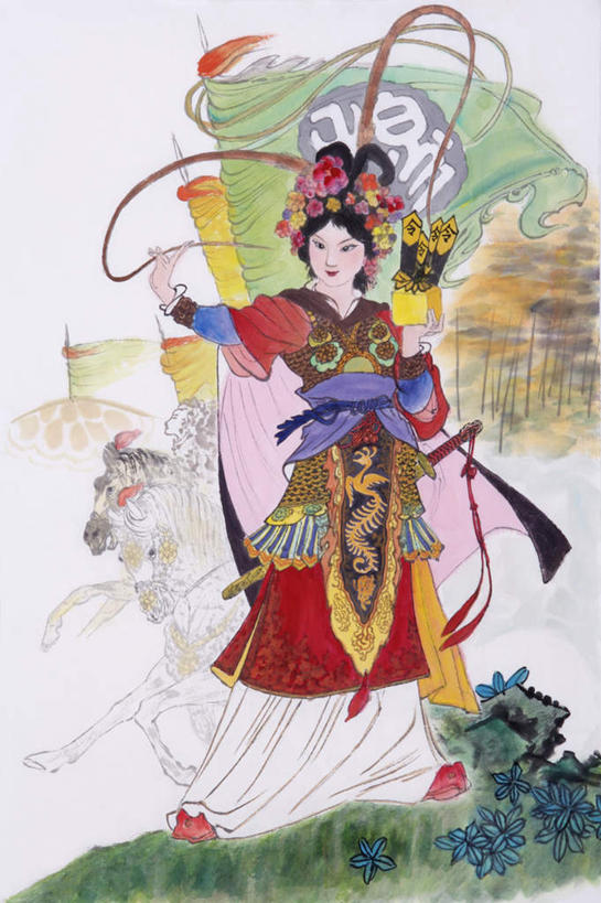 东方人,一个人,无人,站,竖图,插画,室内,白天,白色背景,正面,民族服装,数码,科技,马,野生动物,帽子,羽毛,亚洲,仅一个年轻女性,仅一个女性,仅一个人,握,阴影,轻盈,柔软,装饰,网络,头盔,高光,几何,计算机图形,合成,图画,注视,黄种人,一匹,画,动物,安全帽,观察,看,站着,握着,运输,牲畜,观看,华丽,修饰,点缀,电脑合成图,数码合成图,察看,合成图,关注,漫画,将军,穆桂英,写实,具体,具象,轻柔,衬托,美观,雅致,雅观,英雄,年轻女性,女人,女性,亚洲人,站立,彩图,全身,传统服装,民俗服,杨门女将,女中丈夫,女中豪杰,巾帼英雄,巾帼须眉