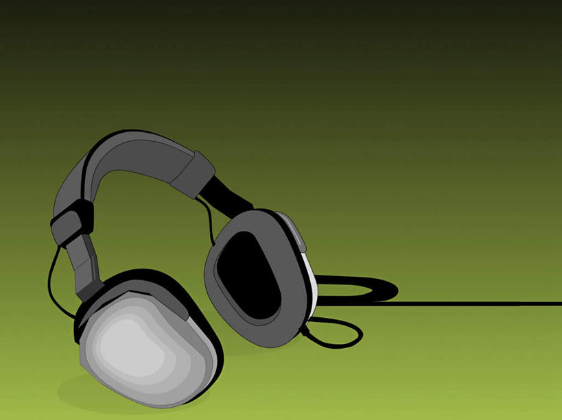 无人,横图,插画,室内,白天,正面,快乐,满意,幸福,数码,科技,绿色背景,阴影,电力,网络,电线,线,音响,电能,高光,几何,计算机图形,音乐,合成,线路,图画,娱乐,画,一个,灰色,耳机,享受,休闲,放松,单个,电,电源,电源线,电脑合成图,数码合成图,舒适,享乐,合成图,能量,漫画,写实,具体,具象,彩图,头戴式耳机