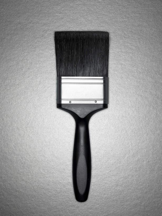 无人,竖图,室内,特写,白天,正面,装修,静物,阴影,灰色背景,反射,影子,装潢,一个,粉刷,刷子,摄影,影棚,单个,油漆,涂料,彩图,影棚拍摄,拍摄