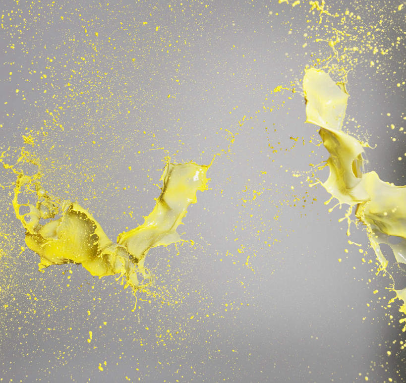 无人,横图,室内,特写,白天,正面,装修,飞溅,灰色背景,装饰,溅,材料,液体,水滴,装潢,水珠,黄色,摄影,肮脏,影棚,油漆,保护,涂料,喷洒,邋遢,龌龊,污秽,彩图,影棚拍摄,拍摄