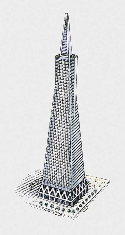 竖图,插画,室内,白天,白色背景,正面,数码,科技,大厦,建筑,摩天大楼