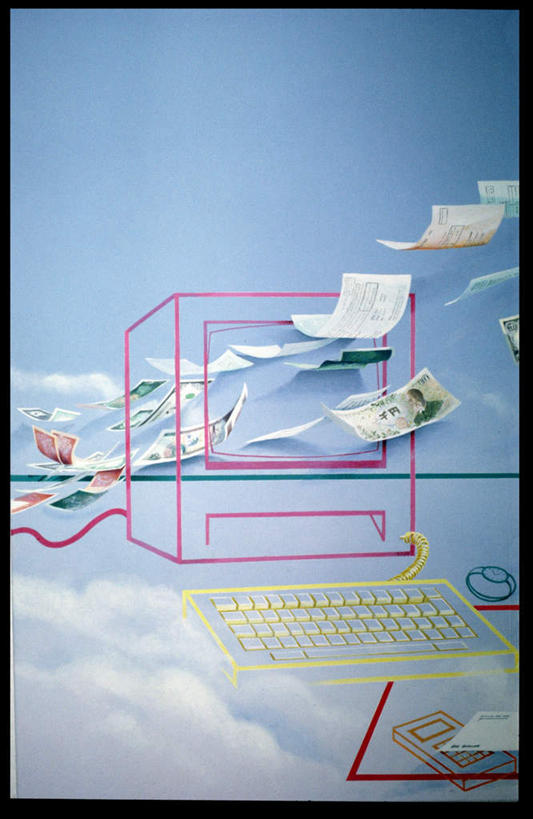 无人,竖图,室内,白天,正面,绘画,钱,电脑,显示器,鼠标,键盘,油画,许多,漂浮,艺术,飘扬,网络,钱币,很多,飘落,古典,文化,输入设备,通讯设备,工艺品,品味,台式电脑,钞票,金融,纸币,经济,下沉,一台,美术,高雅,降落,通信设备,流通,纸钞,贸易,输出设备,美学,飘零,货币,现金,彩图