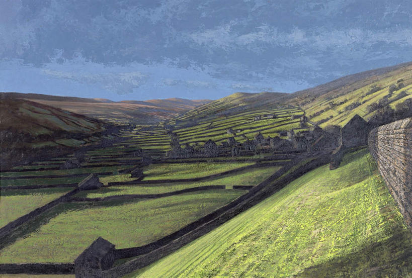 无人,农田,横图,室内,白天,正面,绘画,庄稼,农作物,草地,草坪,石头,山,山脉,植物,油画,英国,欧洲,阴影,艺术,光线,石子,影子,地平线,山顶,山峰,云,云朵,辽阔,地面,山峦,古典,云彩,文化,英格兰,草,蓝色,绿色,白云,蓝天,天空,阳光,工艺品,群山,天,品味,广阔,晴朗,一望无际,美术,高雅,西欧,延伸,大不列颠,沉积岩,大不列颠及北爱尔兰联合王国,天地相交,美学,大不列颠联合王国,日不落英帝国,无边无际,一马平川,颠峰,极峰,英吉利,北约克郡,坎布里亚郡,水成岩,西约克郡,石块,岩石,晴空,彩图,耕地,庄稼田