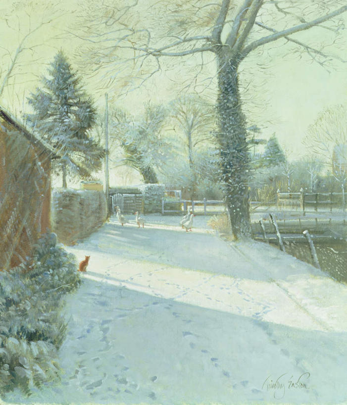 无人,家,站,竖图,室内,白天,正面,绘画,雪,植物,大雪,鹅,鸟,油画,阴影,艺术,光线,鸟类,水鸟,影子,房屋,屋子,积雪,雪景,云,云朵,冬季,冬天,古典,云彩,注视,文化,楼房,住宅,树,树木,蓝色,绿色,白云,蓝天,天空,阳光,自然,工艺品,天,观察,看,品味,站着,寒冷,生长,晴朗,成长,观看,美术,察看,高雅,关注,加拿大鹅,美学,严寒,晴空,站立,彩图,全身,房子