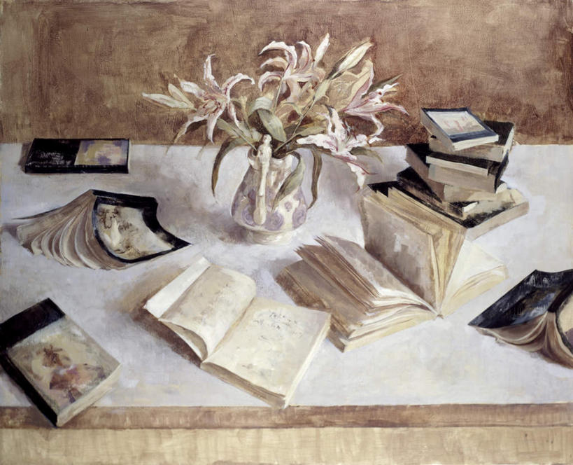 无人,横图,室内,白天,正面,绘画,智慧,桌子,百合花,书籍,油画,艺术,装饰,盛开,古典,花蕾,文化,书桌,花,花瓣,花朵,鲜花,插花,课桌,工艺品,花苞,花蕊,打开,翻开,品味,华丽,修饰,插花艺术,美术,点缀,创造,高雅,创作,想象,强瞿,美学,衬托,美观,雅致,雅观,掀开,百合蒜,倒仙,番韭,山丹,书,图书,彩图