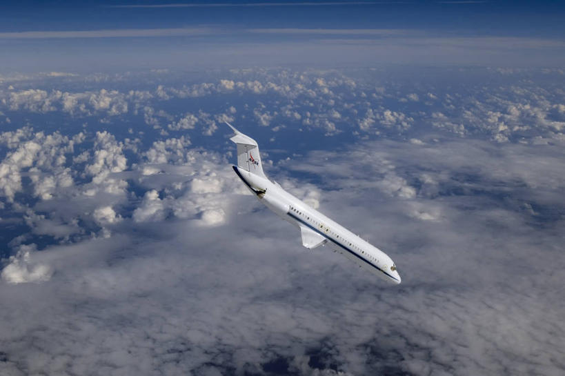 无人,横图,室外,白天,飞机,美国,漂浮,云,交通,航空,交通工具,运输,摄影,飞行器,客机,载具,墨西哥湾,美国宇航局,彩图,商务机