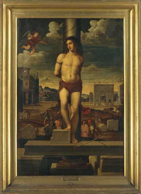 婴儿,儿童,成年人,两个人,竖图,插画,室外,白天,纯洁,数码,科技,建筑,油画,天使,阴影,网络,柱子,高光,几何,计算机图形,文艺复兴,合成,图画,画,小孩,箭,可爱,摄影,活泼,电脑合成图,数码合成图,基督教,合成图,宝宝,漫画,纯真,烂漫,无邪,写实,具体,具象,圣人,破败,圣塞巴斯蒂安,伶俐,天真,年轻男性,孩子,年轻人,彩图,殉道者