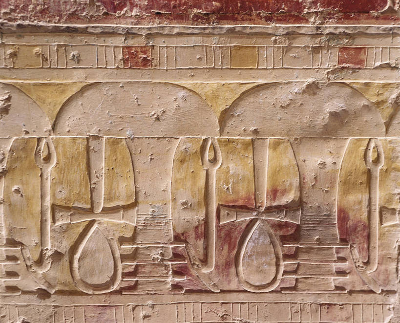 无人,横图,建筑,雕塑,埃及,十字架,联合国,摄影,中东,象形文字,北非,古埃及文明,古代文明,底比斯,彩图,浅浮雕,联合国教科文组织,帝国