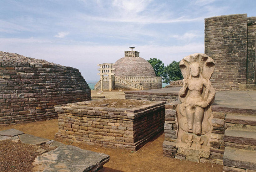 无人,横图,室外,白天,建筑,雕塑,印度,雕像,地标建筑,摄影,宗教,佛教,印度文化,美术工艺,印度次大陆,彩图,浅浮雕,桑奇大塔,过去