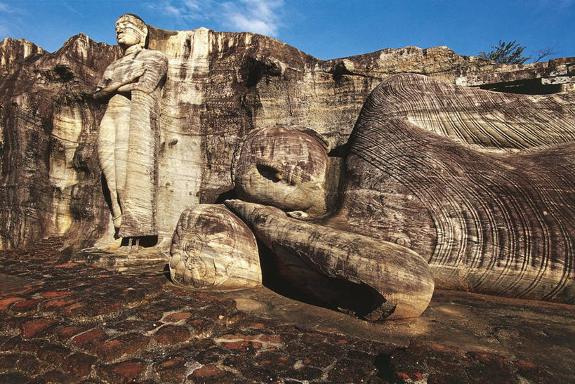 无人,横图,室外,白天,建筑,雕塑,斯里兰卡,雕像,历史,佛,废墟,地标建筑,摄影,波隆纳鲁沃,古代文明,印度次大陆,彩图,旅行