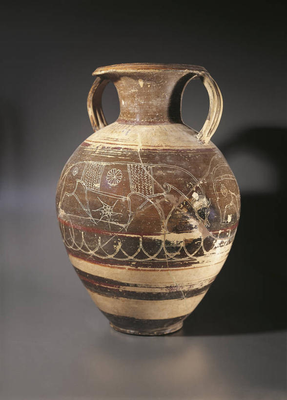 无人,竖图,马,花瓶,灰色背景,陶瓷制品,古代,一个,灰色,陶器,摄影,单个,古代文明,式样,彩图,影棚拍摄,双耳罐