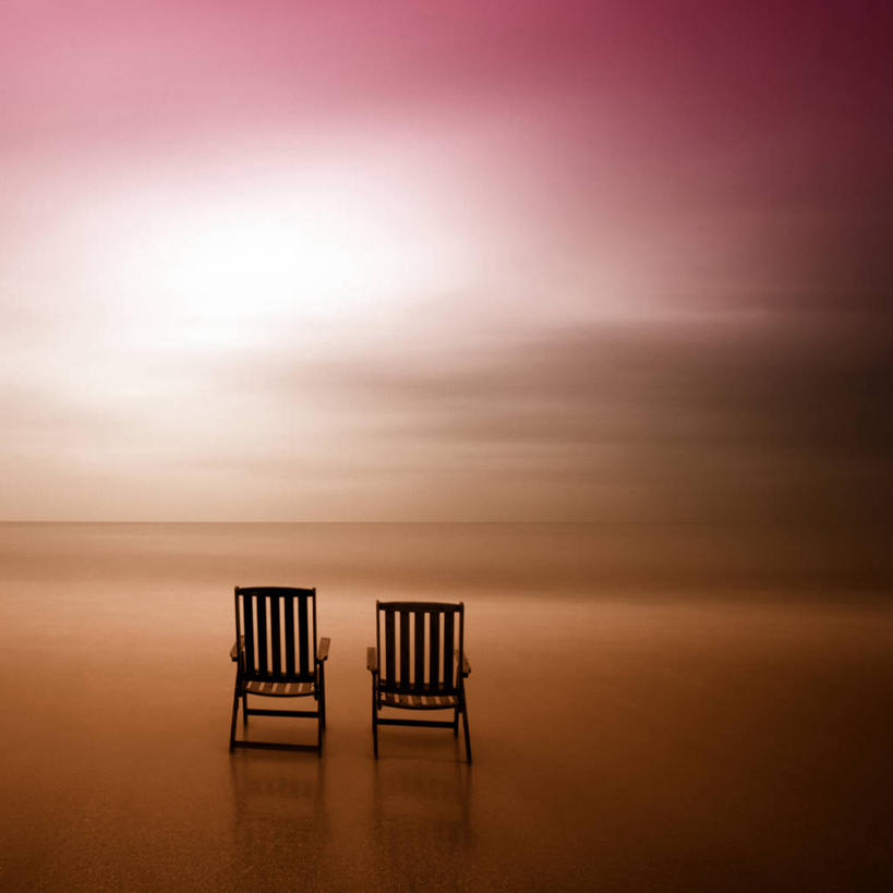 无人,方图,室外,运动模糊,长时间曝光,海洋,美景,椅子,荷兰,反射,景观,水平线,两个,风景,天空,自然,黄昏,景色,幻想,摄影,宁静,自然风光,彩图,斯海弗宁恩,独处