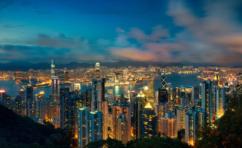 无人,横图,俯视,室外,夜晚,度假,美景,天际线,城市风光,城市,建筑,摩天大楼,香港,景观,云,娱乐,维多利亚港,天空,享受,休闲,景色,放松,摄影,照亮,彩图,高角度拍摄,旅行