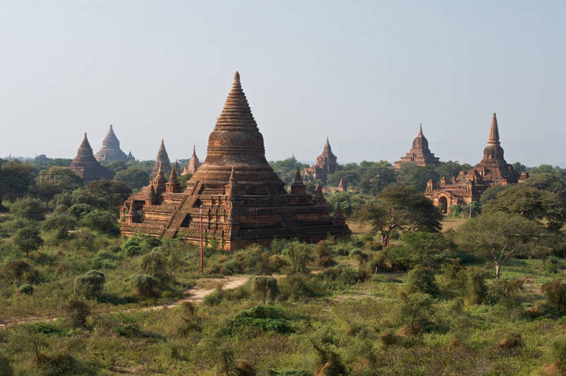 无人,横图,室外,白天,建筑,缅甸,地形,历史,树,天空,摄影,宗教,蒲甘,彩图