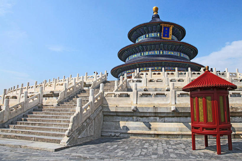 天坛,栏杆,横图,室外,白天,楼梯,建筑,北京,云,首都,天空,摄影,佛教,中国文化,彩图