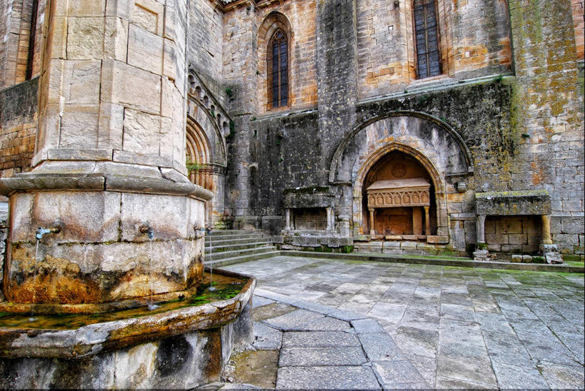 无人,横图,室外,白天,水,建筑,喷泉,西班牙,摄影,宗教,宗教建筑,修道院,莱里达,彩图,传统文化