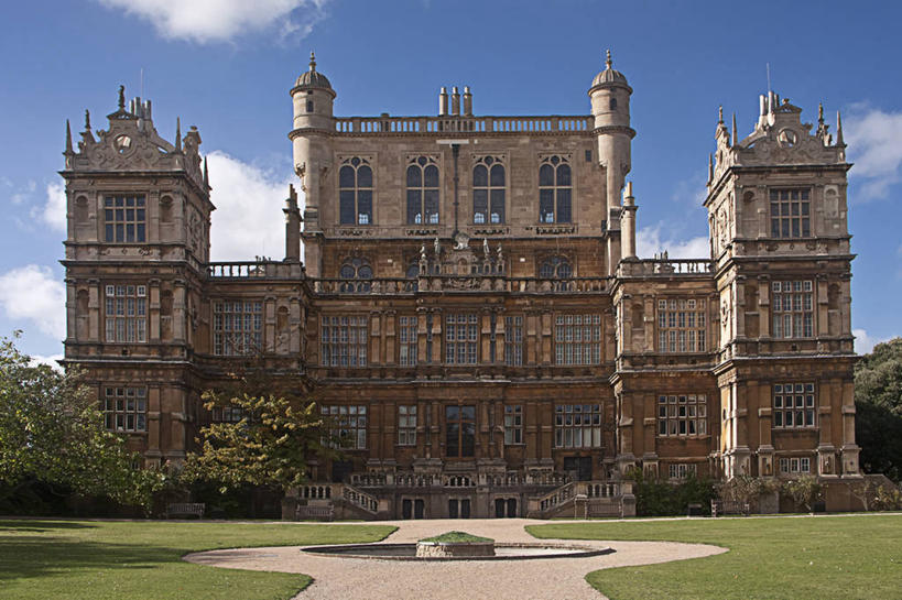 无人,公园,横图,室外,白天,草坪,建筑,英国,柱子,云,历史,英格兰,树,天空,摄影,豪宅,诺丁汉,彩图