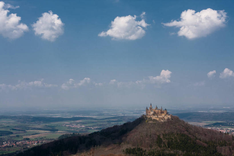 无人,横图,室外,白天,山,植物,德国,城堡,地形,云,历史,天空,自然,摄影,宁静,德国文化,霍亨索伦堡,彩图