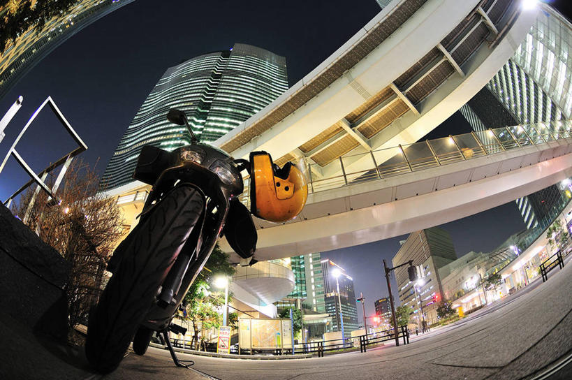 无人,横图,室外,夜晚,鱼眼镜头,城市,建筑,路,摩天大楼,摩托车,东京,日本,日本文化,首都,联系,注视,观察,看,运输,摄影,观看,照亮,察看,关注,高架道路,旅行