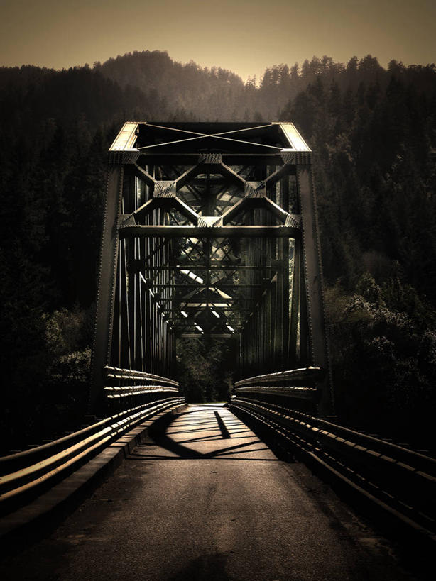 无人,竖图,阶调图片,室外,河流,美国,阴影,桥,历史,树,天空,黄昏,运输,摄影,旅行