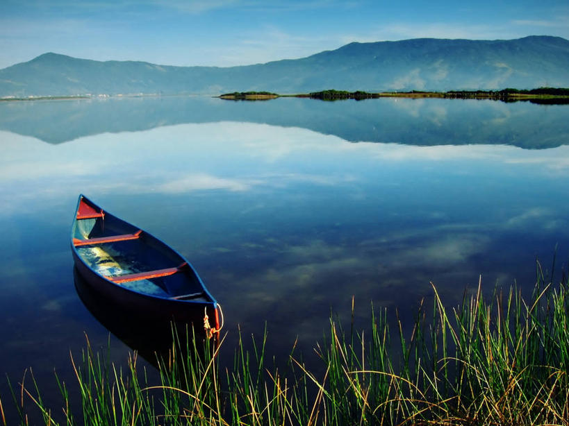 无人,横图,室外,白天,湖,美景,山,船,巴西,漂浮,反射,景观,草,风景,自然,景色,南美,运输,摄影,宁静,自然风光,圣卡塔琳娜,旅行