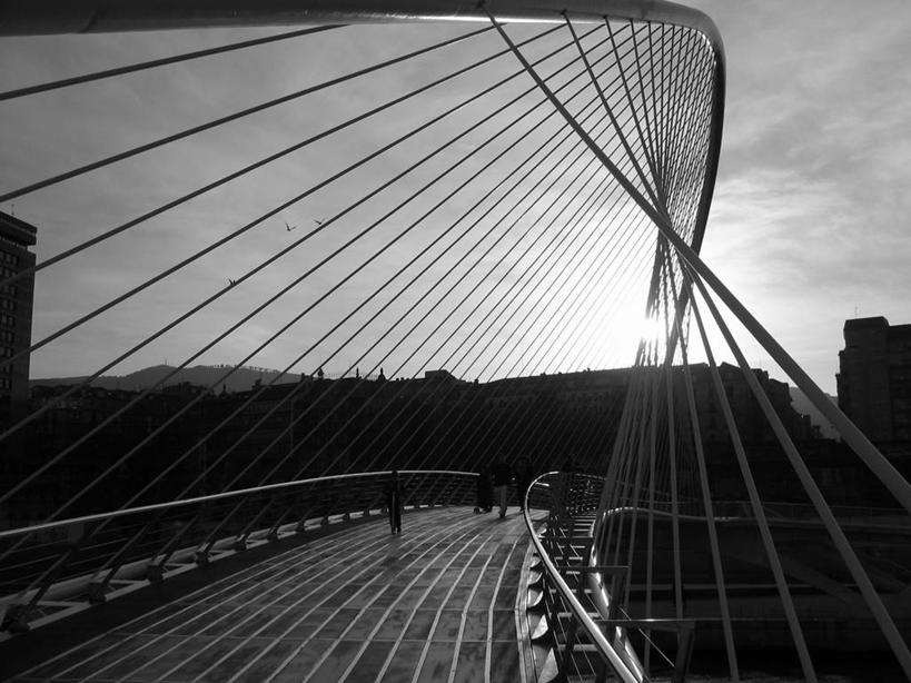 无人,横图,室外,白天,建筑,日光,西班牙,桥,顶部,天空,摄影,吊桥,支撑,部分,伊比利亚半岛,毕尔巴鄂,钢缆,旅行