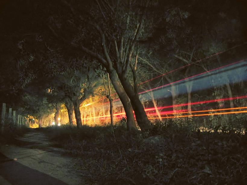 无人,横图,室外,夜晚,运动模糊,长时间曝光,街道,火车,巴西,光亮,树,自然,南美,运输,摄影,迅速,环境,照亮,圣卡塔琳娜