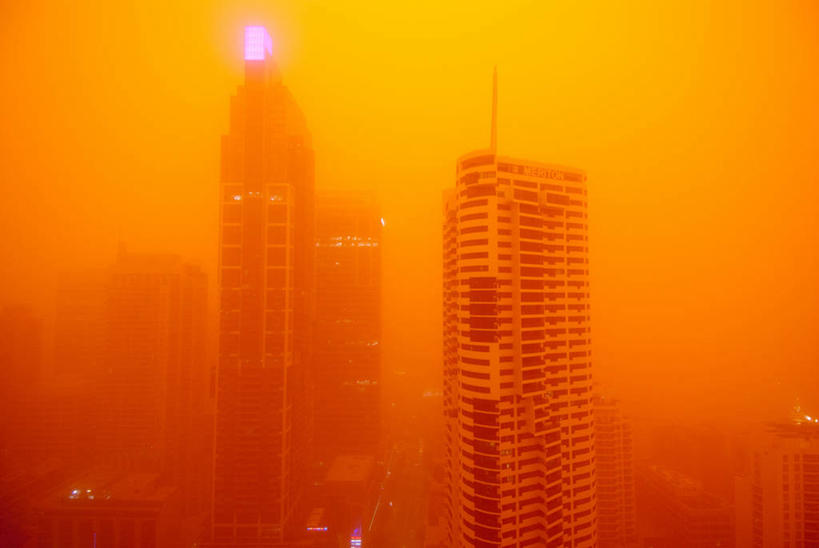 无人,横图,俯视,室外,度假,美景,日落,天际线,暴风雨,雾,城市风光,城市,建筑,摩天大楼,澳大利亚,景观,天气,娱乐,天空,黄昏,享受,休闲,橙色,办公大楼,景色,放松,摄影,灰尘,悉尼,市区,澳大拉西亚,新南威尔士,尘暴,彩图,高角度拍摄