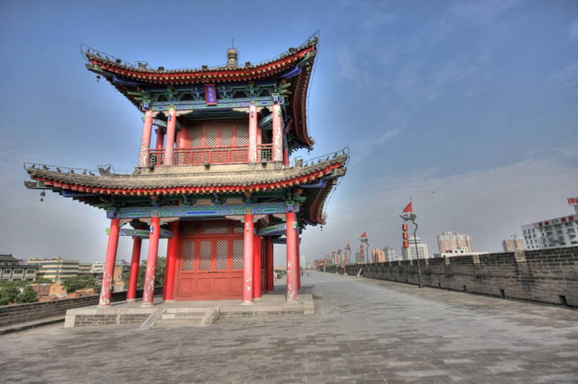 无人,横图,室外,白天,度假,美景,城市风光,城市,建筑,西安,墙,景观,娱乐,宝塔,天空,享受,休闲,景色,放松,摄影,透视图,陕西省,彩图,传统文化