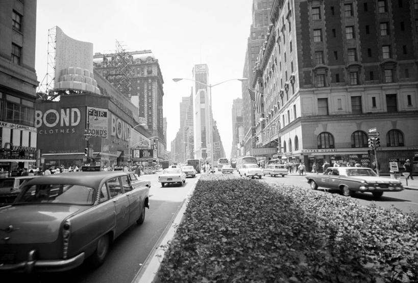 横图,黑白,室外,白天,城市,道路,街道,路,公路,汽车,纽约,美国,交通,运输,摄影,马路