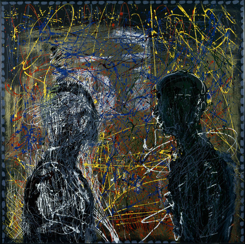 两个人,横图,插画,侧面,抽象,通讯,数码,科技,对抗,阴影,网络,高光,几何,计算机图形,合成,图画,画,面对面,电脑合成图,数码合成图,合成图,剪影,漫画,写实,具体,具象,说话,争论,半身,彩图