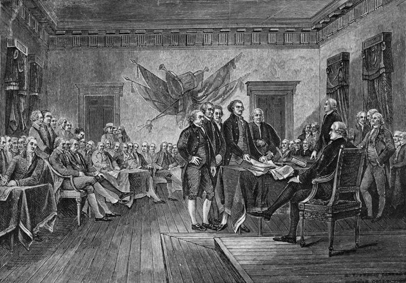 站,坐,横图,黑白,插画,室内,白天,自由,数码,科技,桌子,阴影,网络,许多人,高光,几何,计算机图形,合成,图画,历史,画,一群人,独立,电脑合成图,数码合成图,合成图,文档,漫画,美国文化,写实,具体,具象,独立宣言,开端,版画,过去